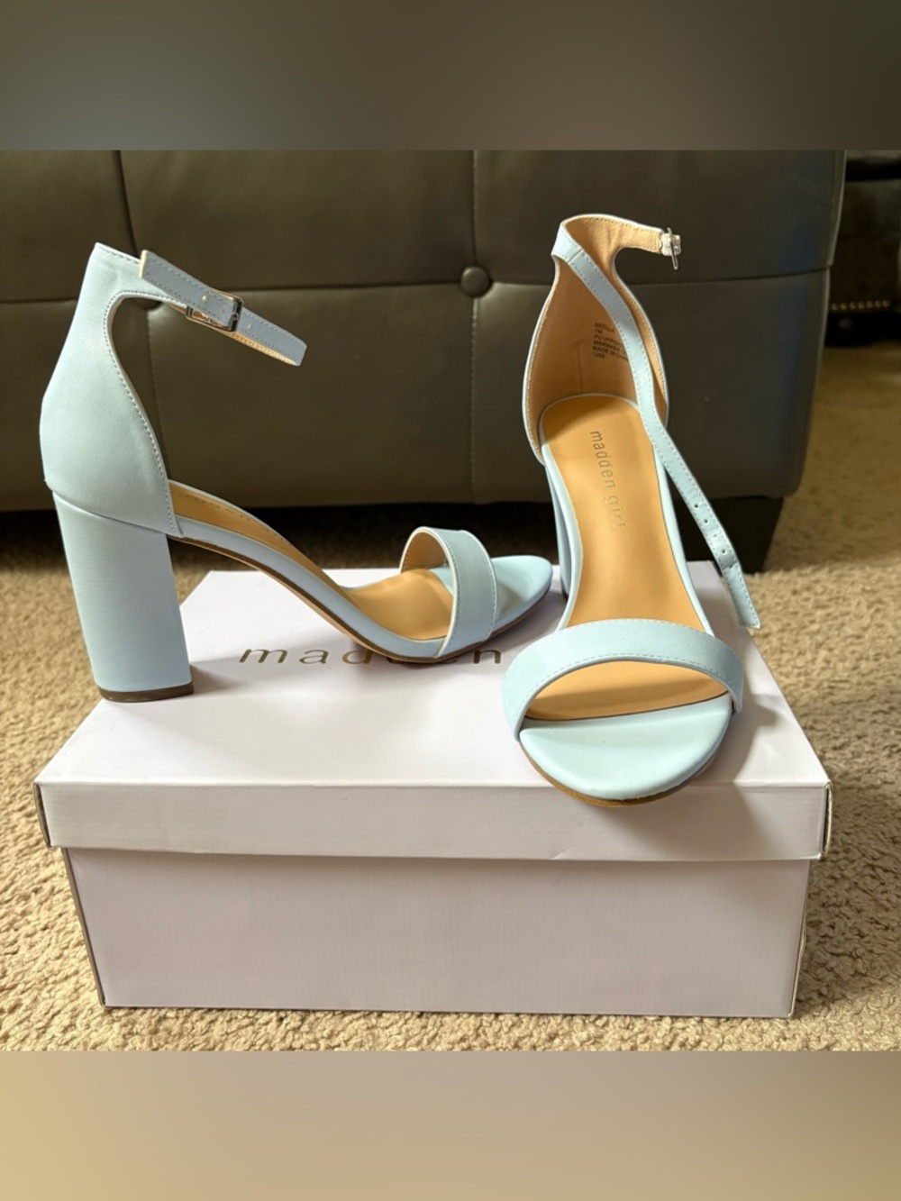 Madden Girl Light Blue Block Heel Sandals